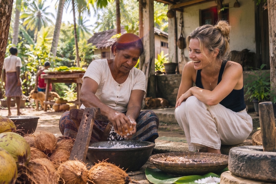 Découverte d'une plantation de cocotiers