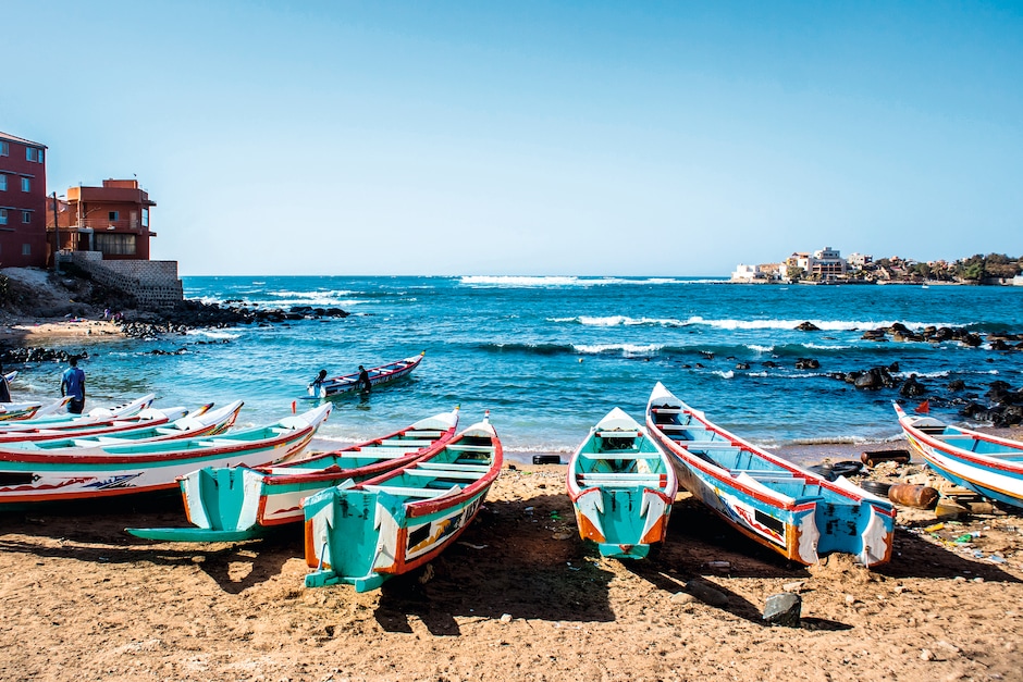 Marché et arrivée des pêcheurs M'Bour en Pirogue