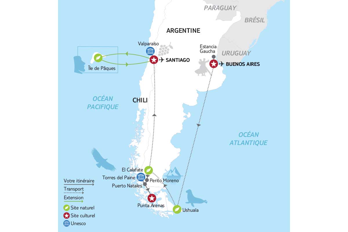 Argentine - Chili - Circuit de l'Argentine au Chili avec extension Île de Pâques