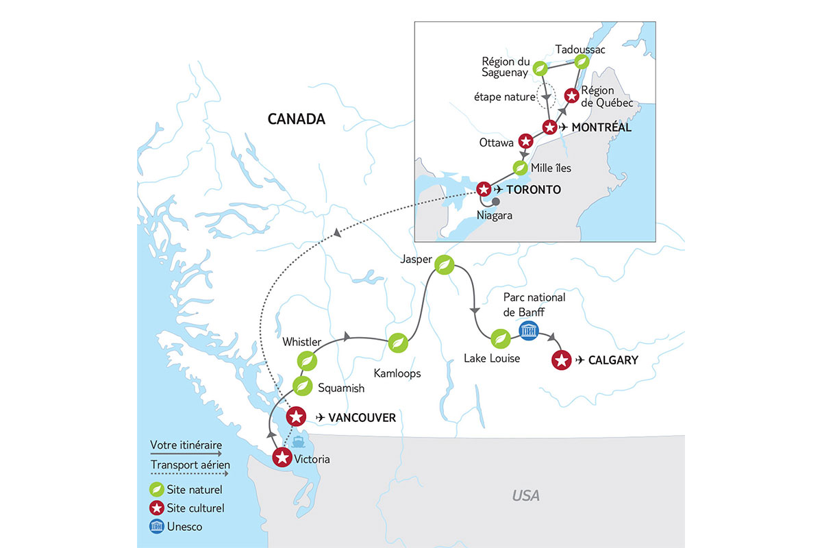 Canada - Est Canadien - Ouest Canadien - Circuit D'un océan à l'autre - Départs 2025
