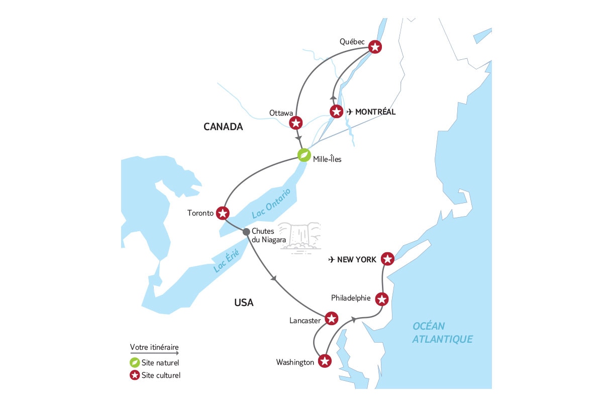 Canada - Est Canadien - Etats-Unis - Est Américain - Circuit Feuille d'Érable & Big Apple + Extension à New York