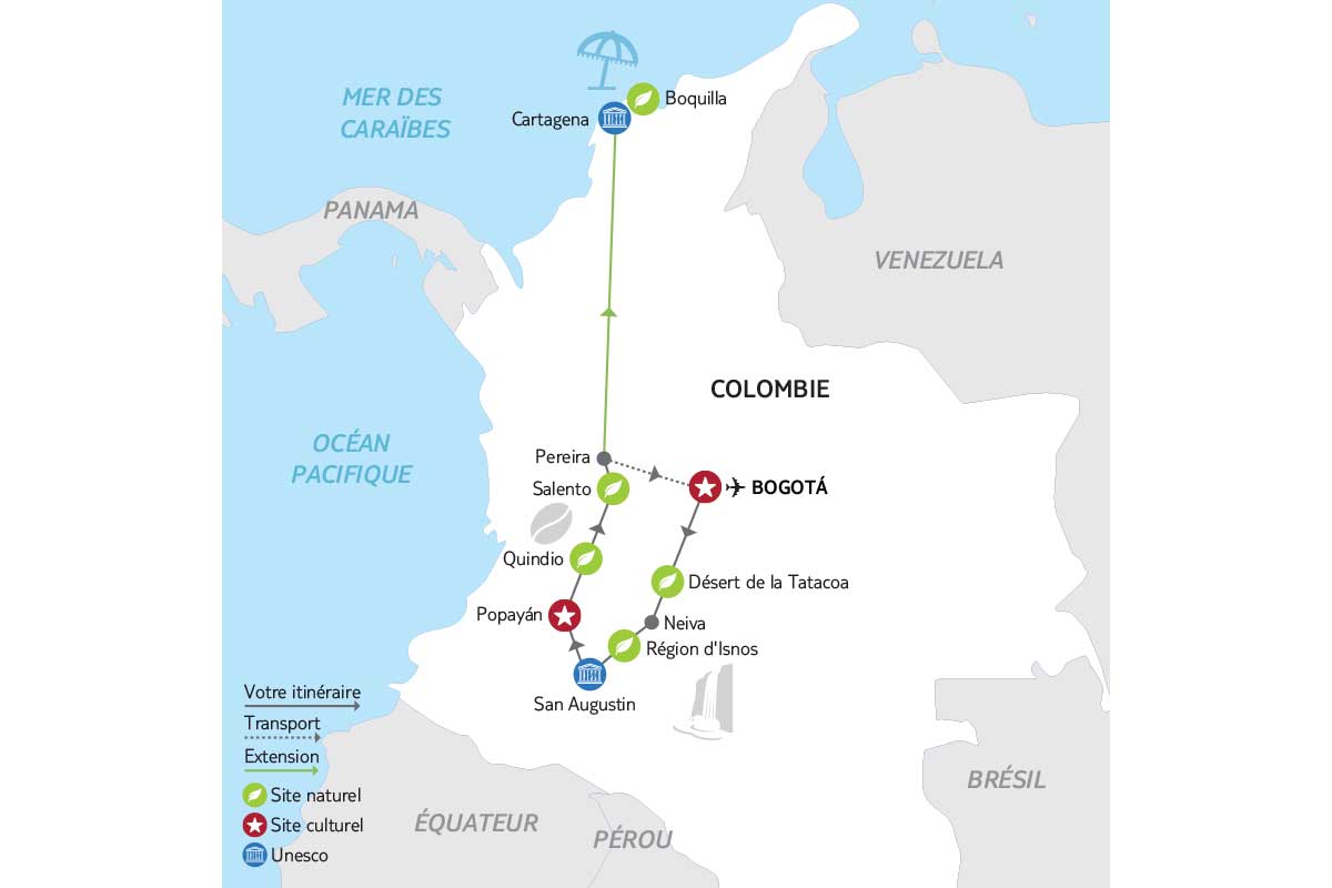 Colombie - Circuit privé Échappée colombienne + Extension à Carthagène