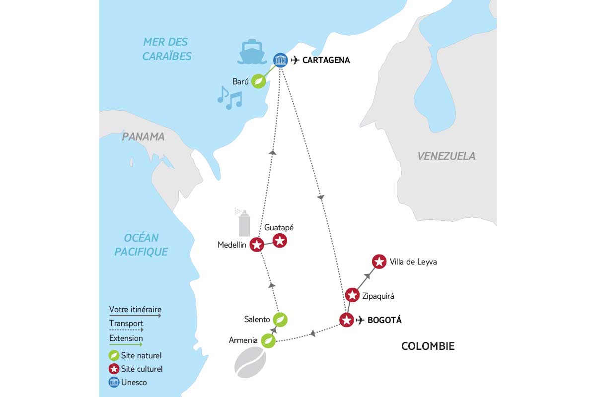 Colombie - Circuit Le diamant vert + Extension à Cartagena, île de Baru et Salsa
