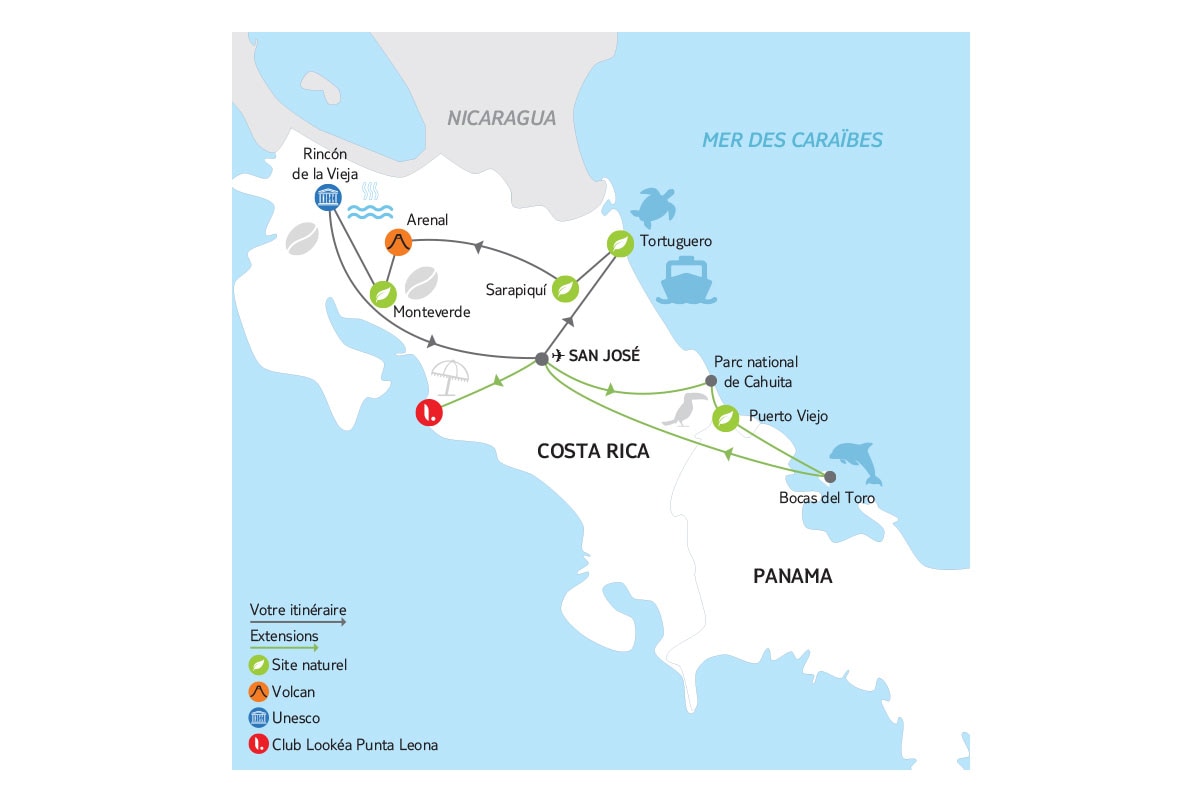 Costa Rica - Panama - Circuit Merveilles du Costa Rica du Nord au Sud avec extension dans les Caraïbes et au Panama