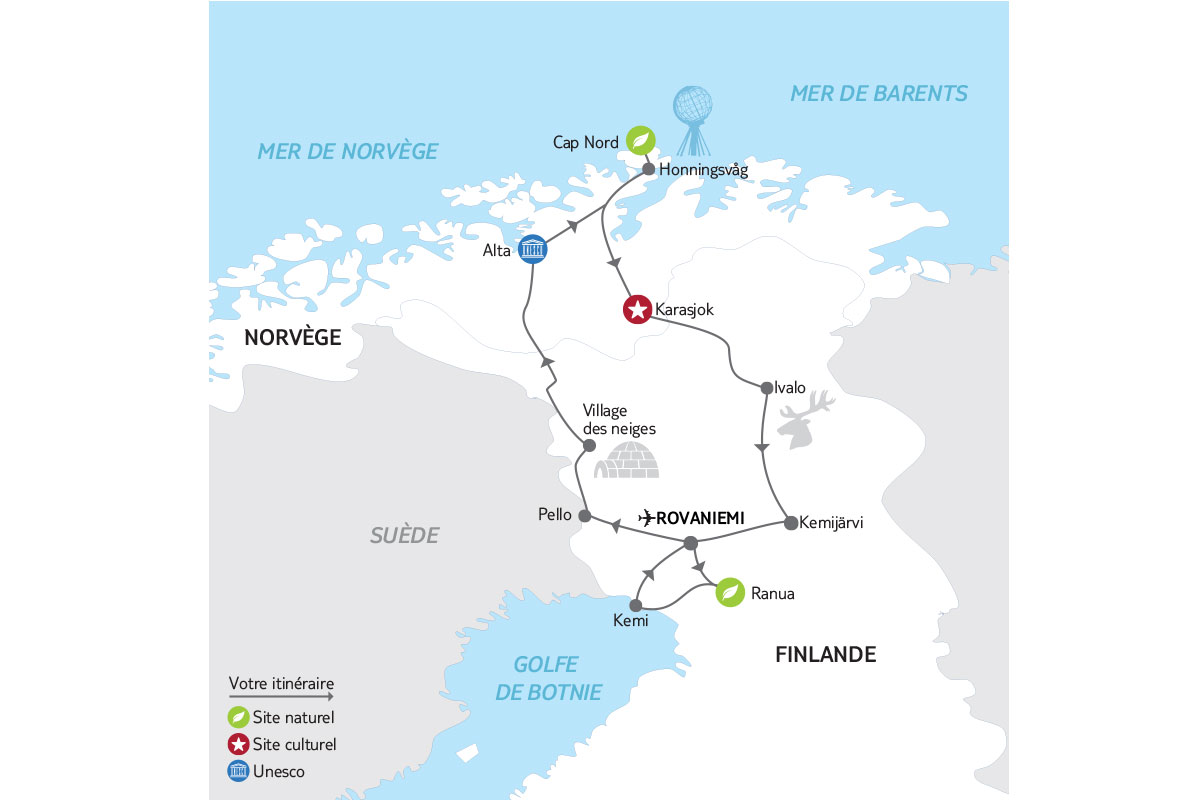 Finlande - Norvège - Circuit Laponie, aurores et cap Nord