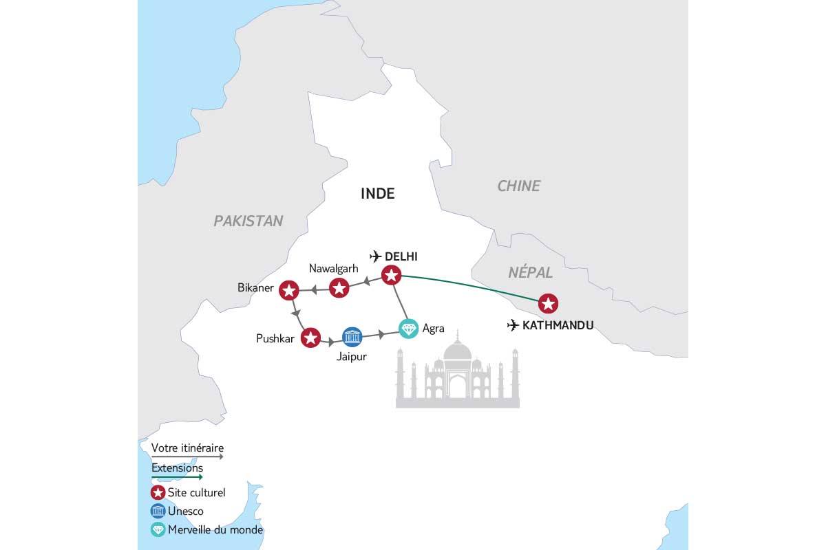Inde - Inde du Nord et Rajasthan - Circuit Joyaux de l'Inde + Extension au Népal