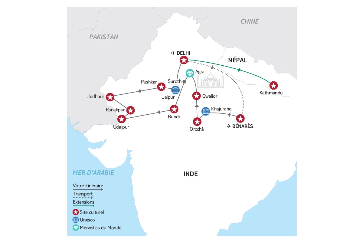 Inde - Inde du Nord et Rajasthan - Circuit Rajasthan Vallée du Gange (Option A : Hôtels 3* et 4*)