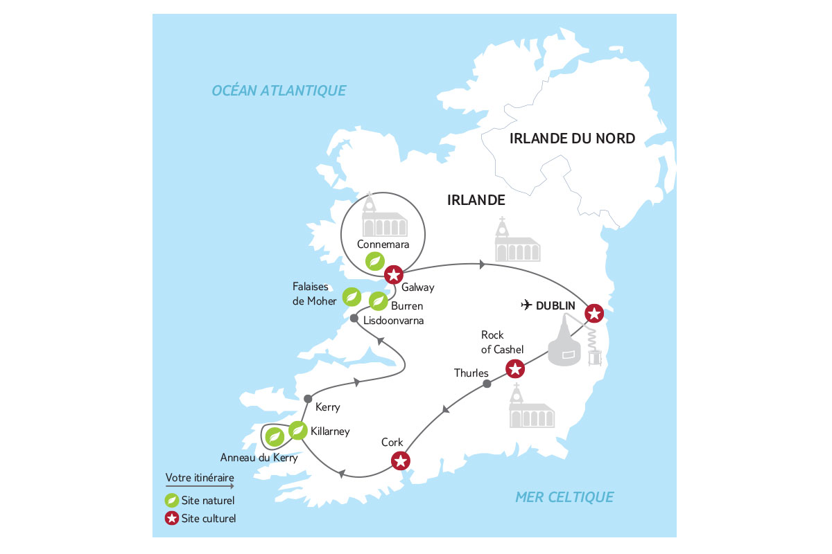 56 Lieux à Visiter en Irlande: Que Voir ? Où Aller ? Carte Touristique