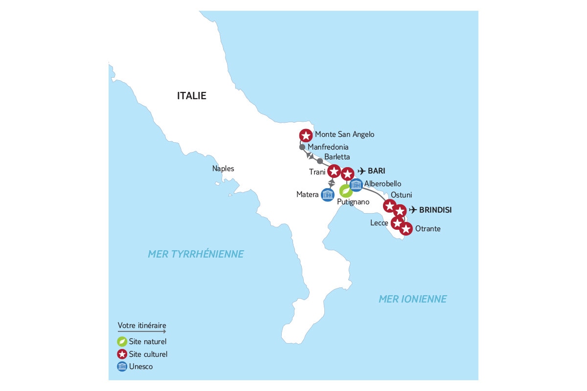 Italie - Pouilles - Circuit Cap sur les Pouilles : de Bari à Brindisi