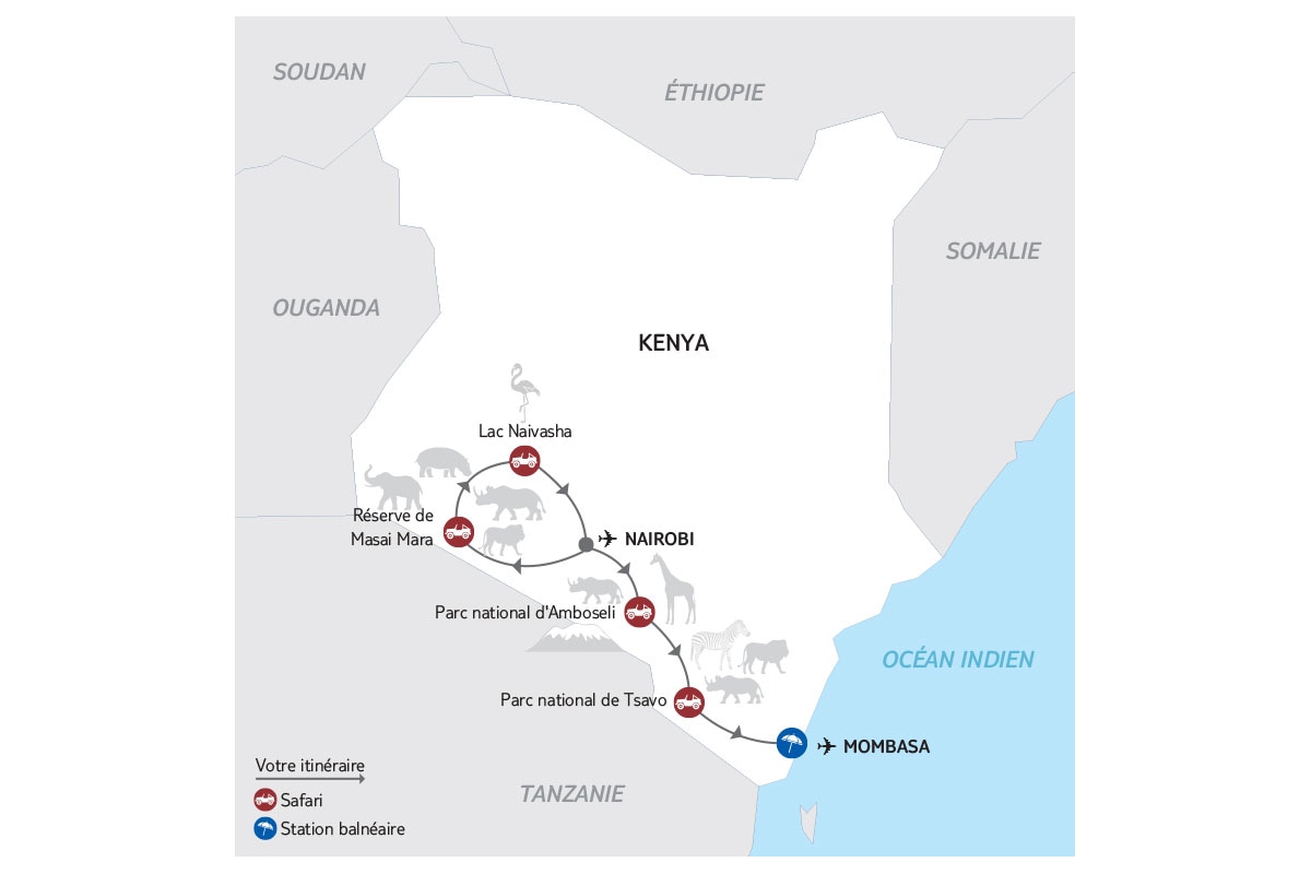Kenya - Circuit L'essentiel du Kenya en 4x4 + Extension à Mombassa