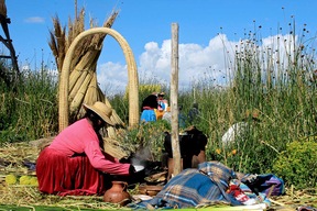 Iles flottantes des Uros, lac Titicaca