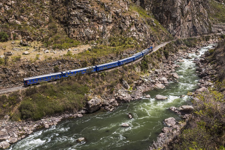 Train en direction d’Aguas Calientes