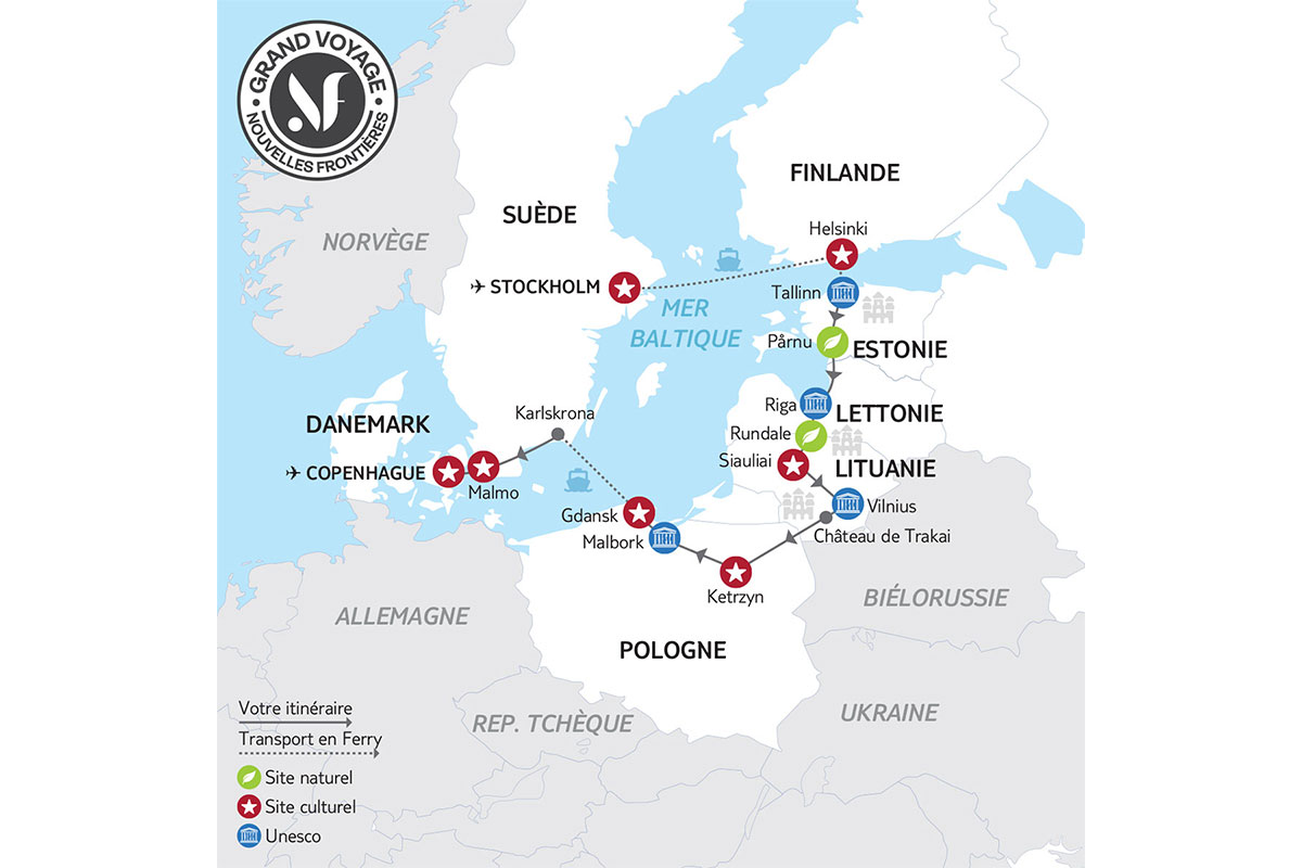 Danemark - Estonie - Finlande - Lettonie - Lituanie - Pologne - Suède - Stockholm - Circuit Grand voyage en terre balte - Départs 2025