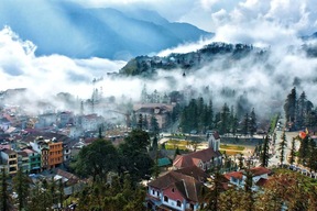 Paysage de montagnes de Sapa